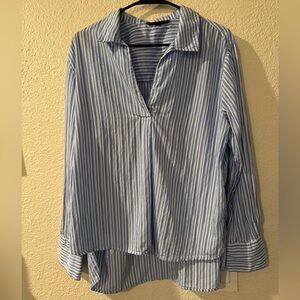 Jane and Delancey Blue and White Striped Shirt